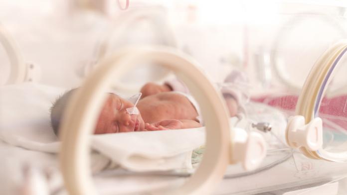 Premature newborn baby girl