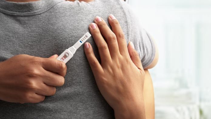 Joyful with positive pregnancy