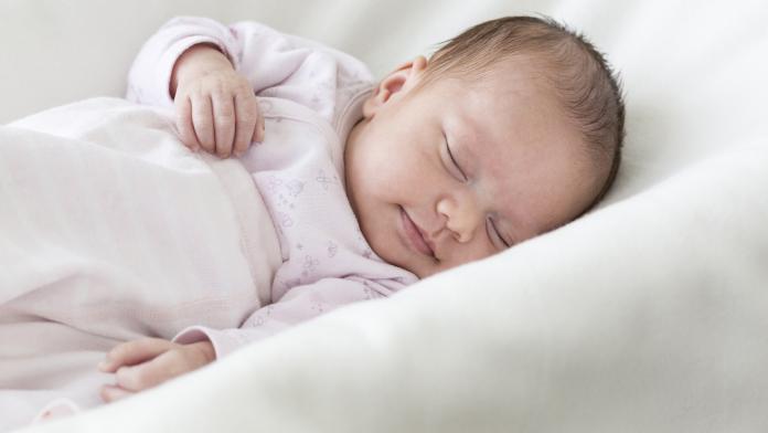 Portrait of sleeping baby girl