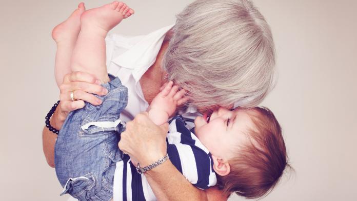 Grandma hugging child