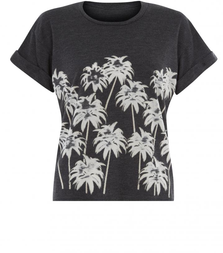 T-shirt gris imprimé palmiers, 11,99 €