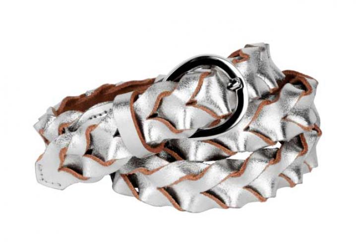 Zilveren gevlochten riem