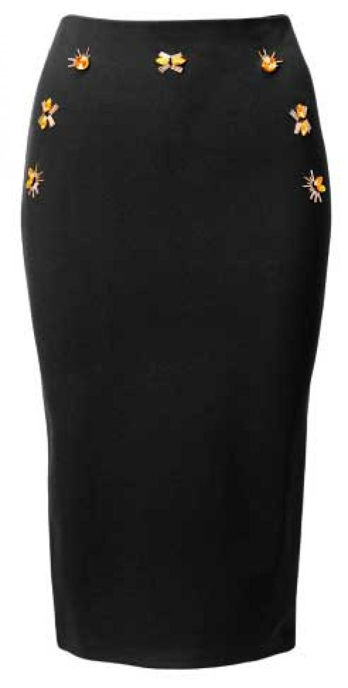 Lange rok met namaakjuwelen