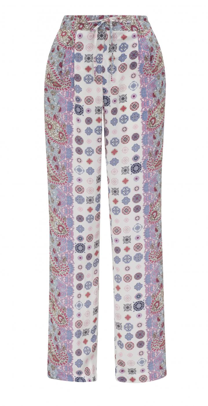Broek in zijde met folkloristische print, € 59,99