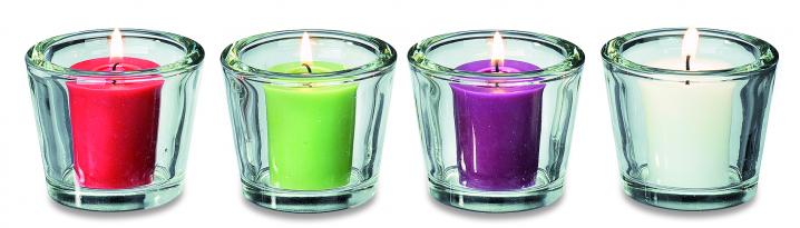 Geurkaars in glas - € 1,79 - www.blokker.be.
