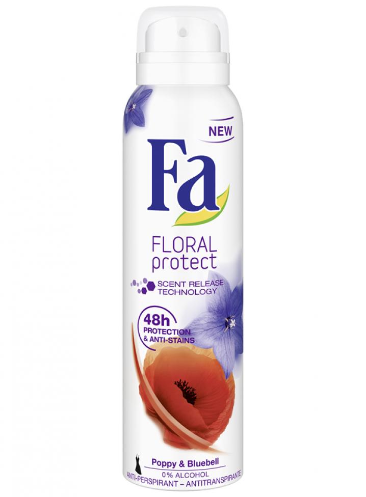 Fa Floral Protect Poppy & Bluebell Deodorant