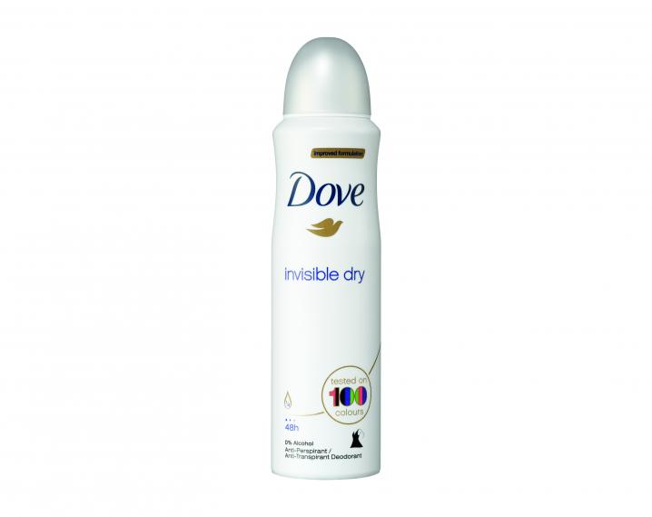 Dove Invisible Dry-deodorant, getest op 100 kleuren (150 ml) - € 2,99 - www.facebook.com/dove.