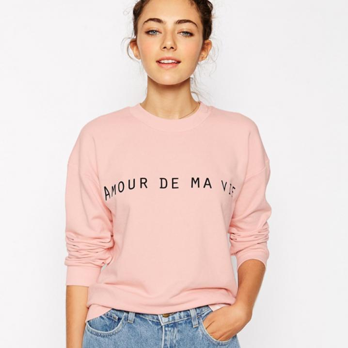 Sweater met opschrift