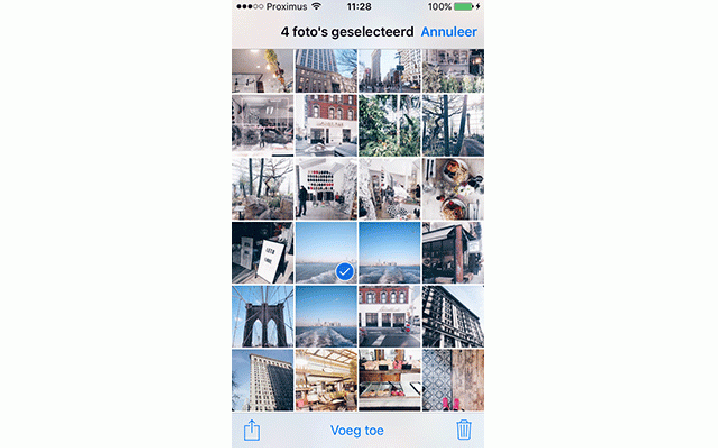 meerdere foto's selecteren iphone iOS 9