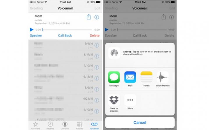 voicemail iphone iOS 9