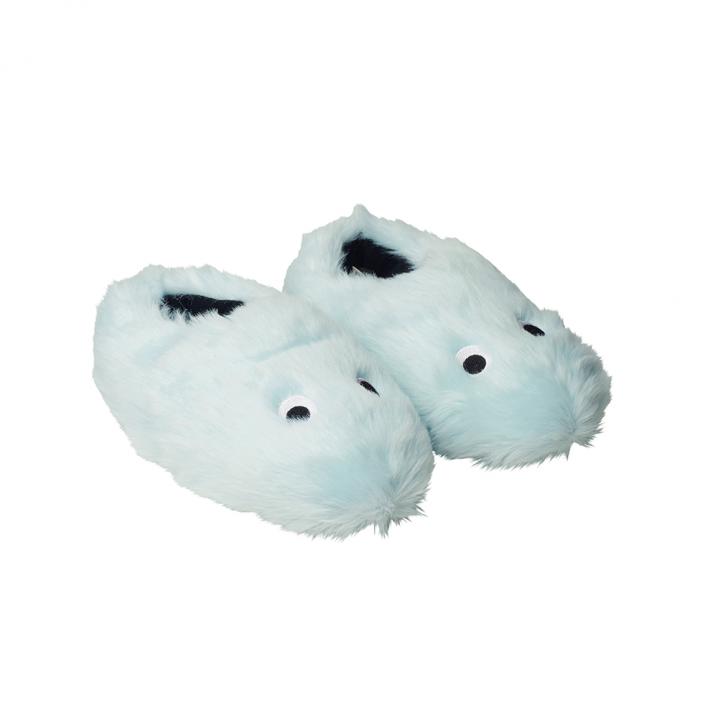 Blauwe fluffy pantoffels