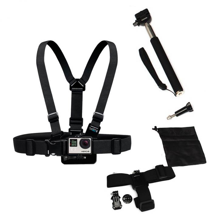 GoPro HERO4 + 6 in 1 set outdoor accessoires