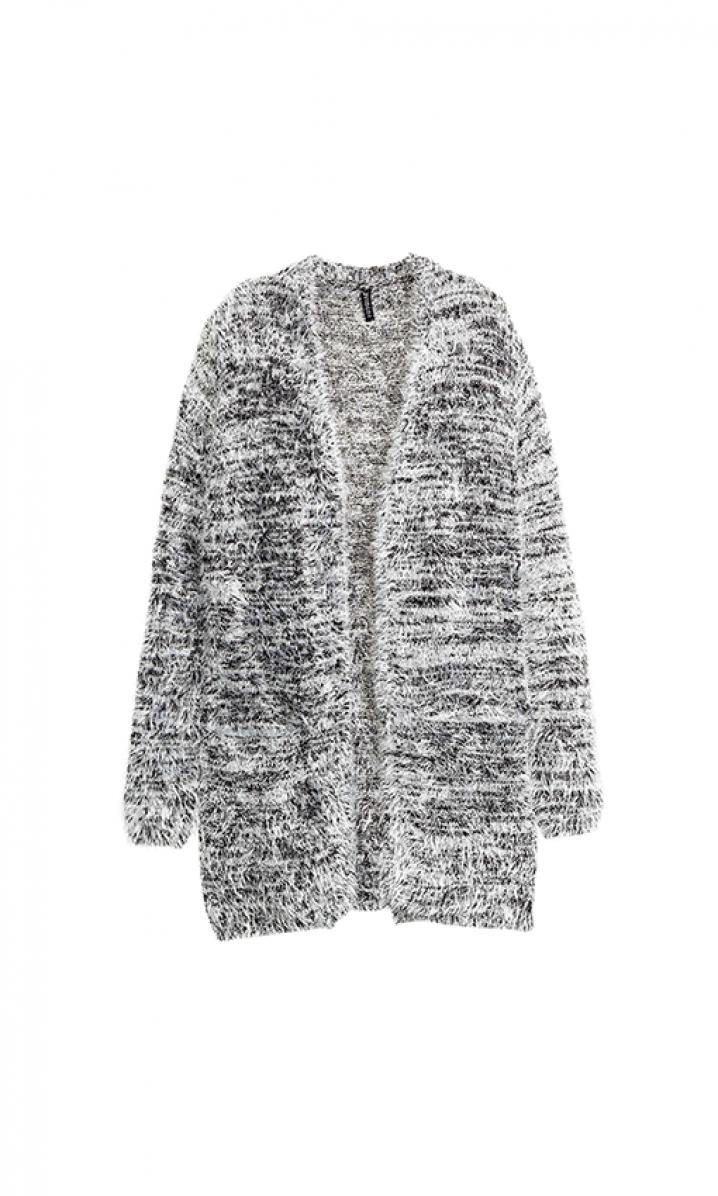 Cardigan en maille grise tout doux