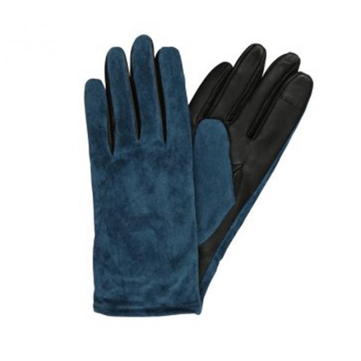 Blauwe leren handschoenen