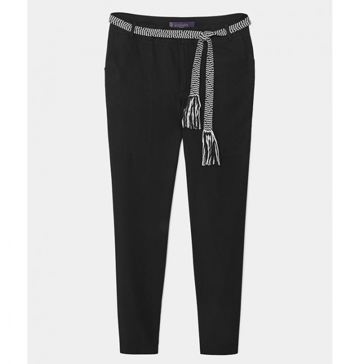 Pantalon avec ceinture tissée