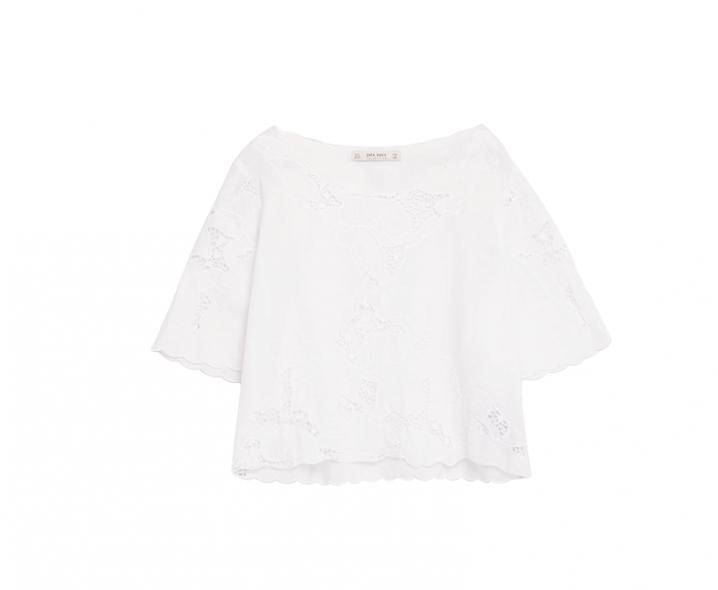 Cropped top blanc