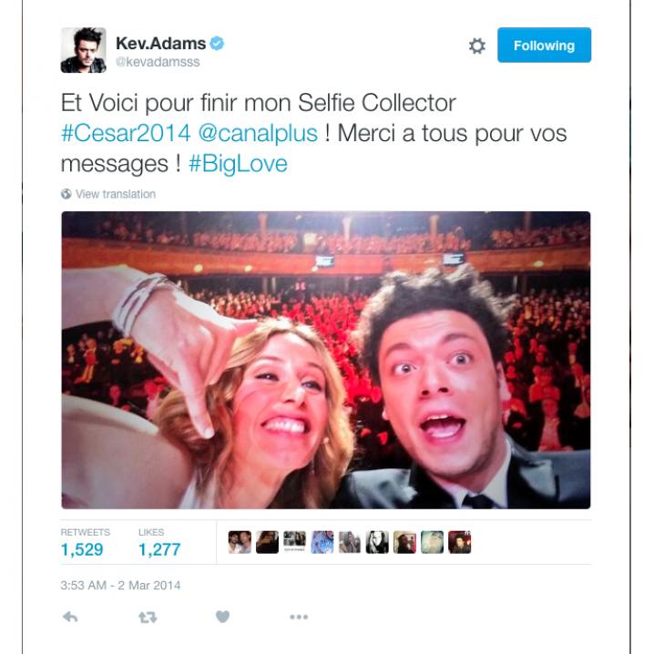 Le selfie de Kev Adams et Cécile de France