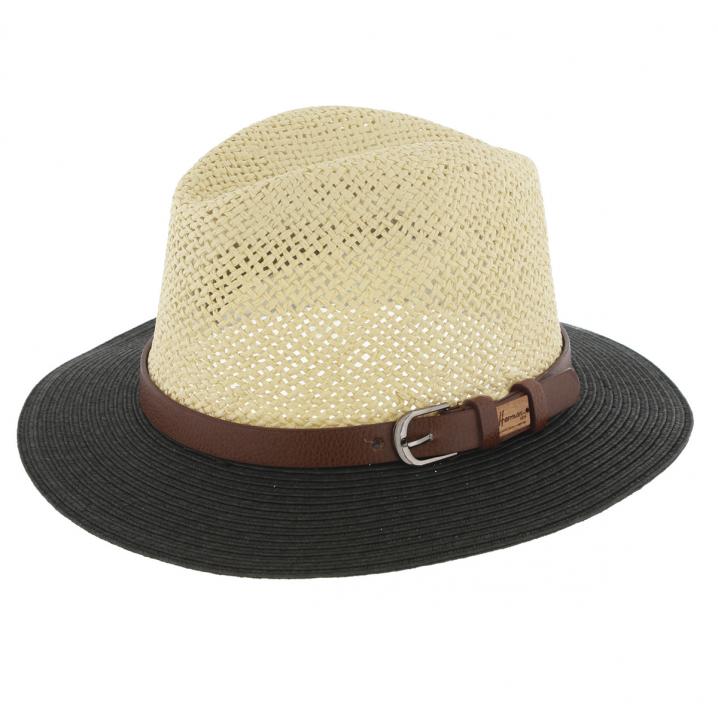 Chapeau en paille bicolore