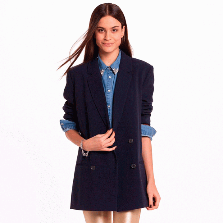 Marineblauwe blazer