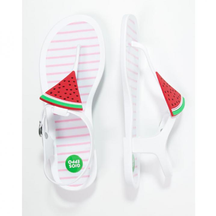 Witte sandalen met watermeloentje