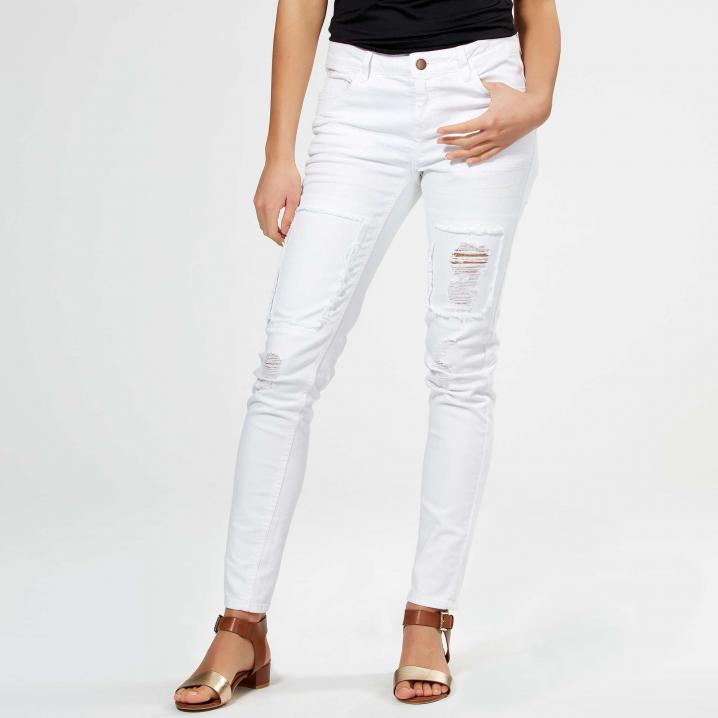 Witte ripped skinny jeans