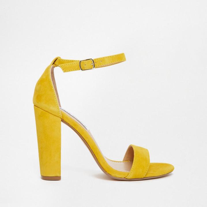 Gele sandalen met hoge hak