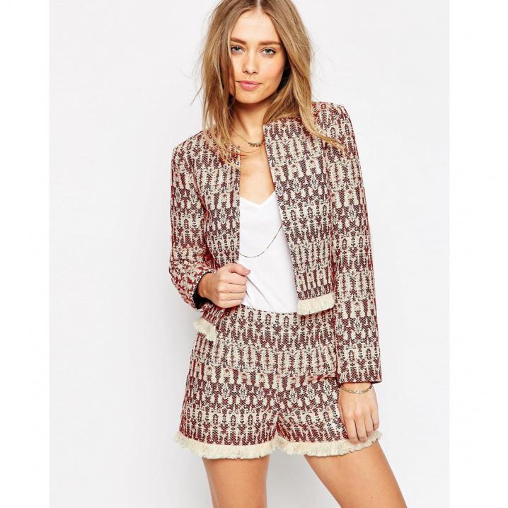 Two-piece met blazer en print