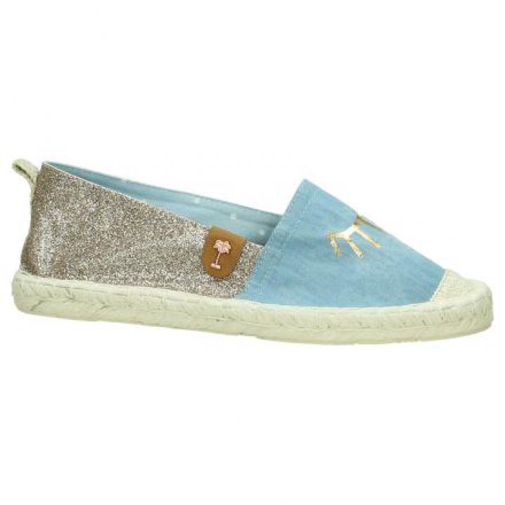 Glitterende espadrilles met knipoog