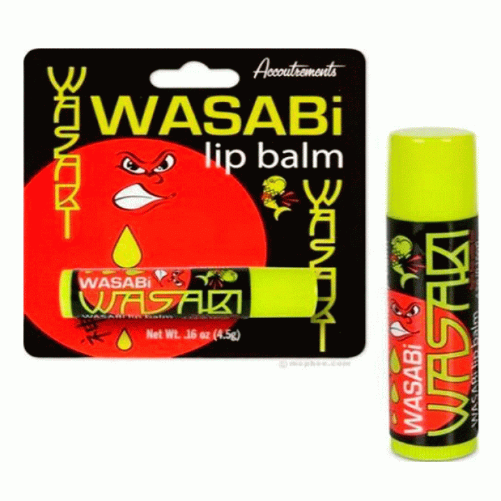 Wasabi is lekker maar om er nu je lippen mee in te smeren?