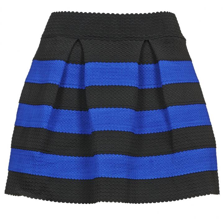 Zwarte rok met blauwe strepen