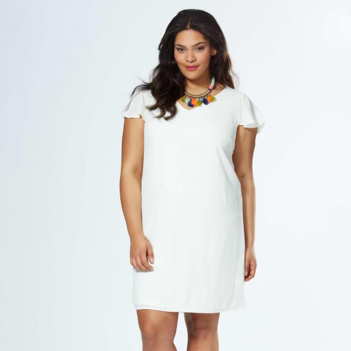 Witte rechte jurk