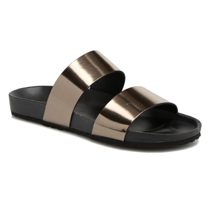 Zwarte sandalen met metallic accent