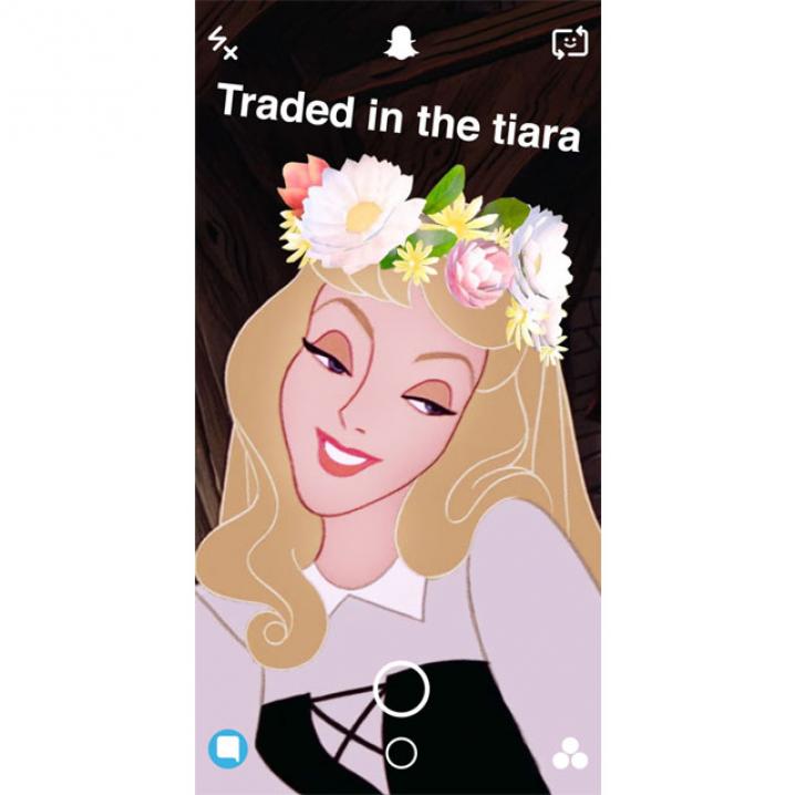 Disneyprinsessen op Snapchat