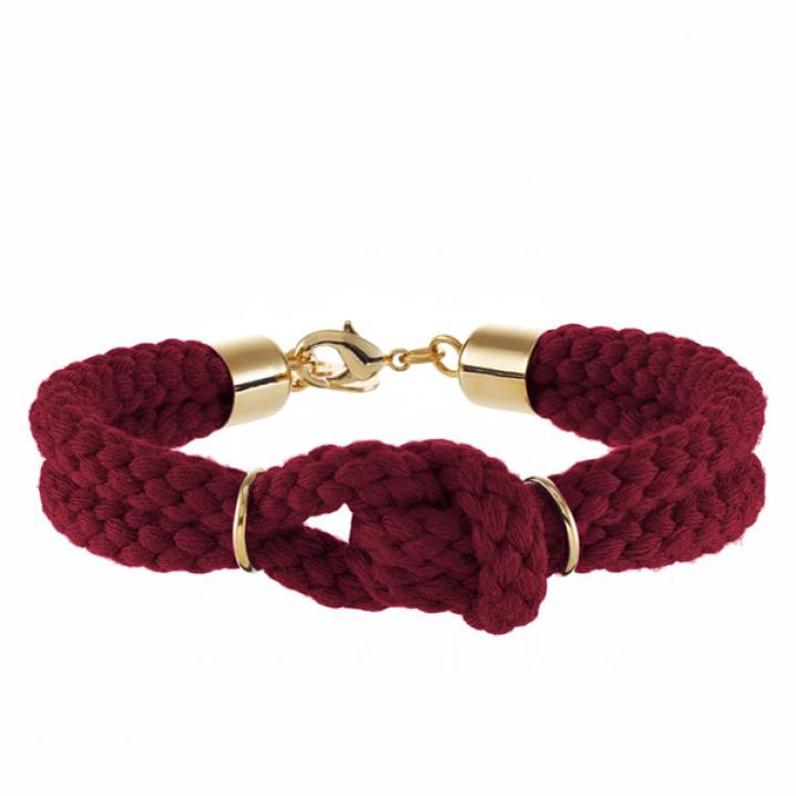 Bordeauxrood armbandje met knoop