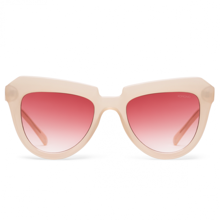 Witte zonnebril met roze glazen 'Stella'