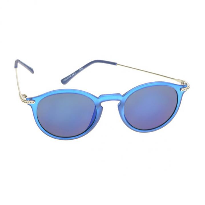 Felblauwe transparante zonnebril