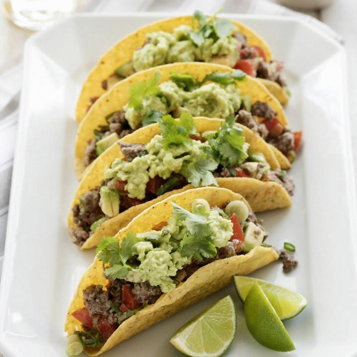 Donderdag: taco's met rundvlees en guacamole