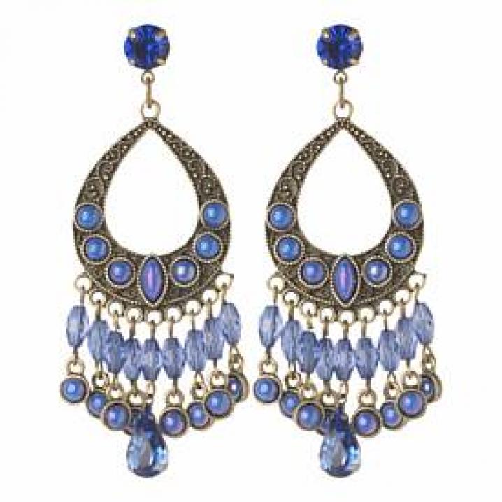 new look oorbellen blauw lang