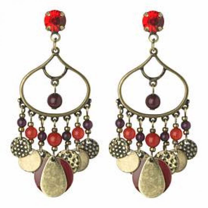 new look oorbellen rood lang