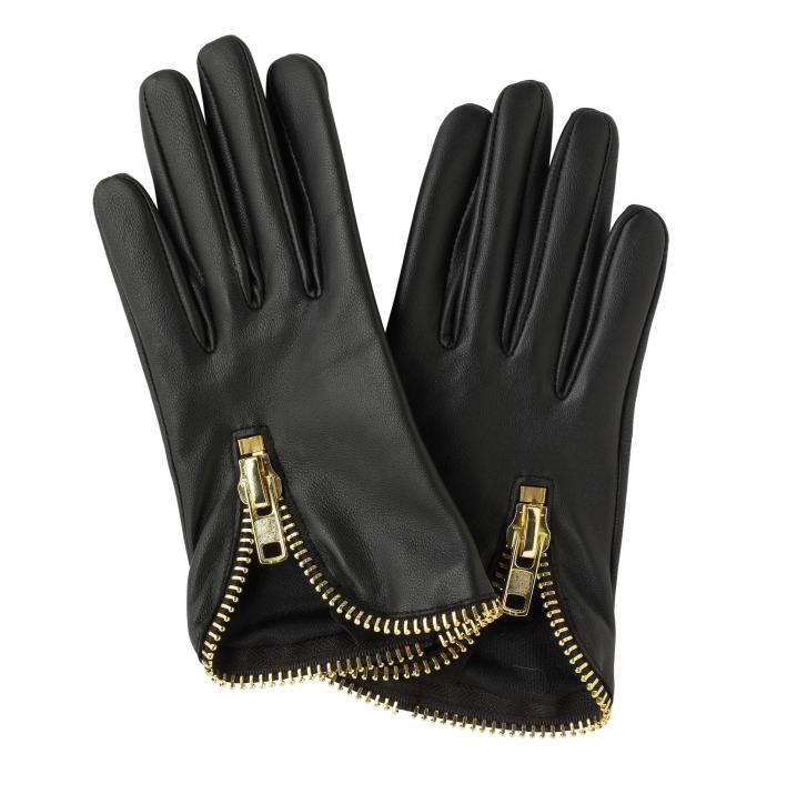 RI FW11 black and gold zipper gloves