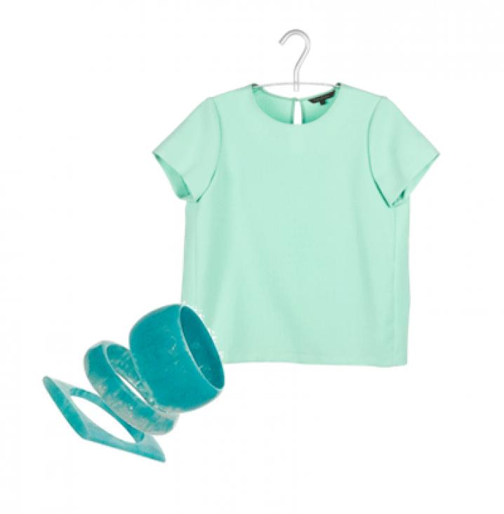 Blouse: â‚¬115 - placedestendances.com Tara Jarmon - Bracelets: $18 - missselfridge.com