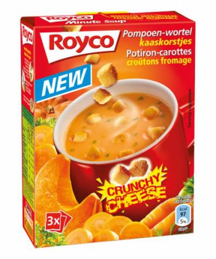 Royco soupe au potiron et carottes avec croquettes de fromage (royco.be), 1,62â‚¬