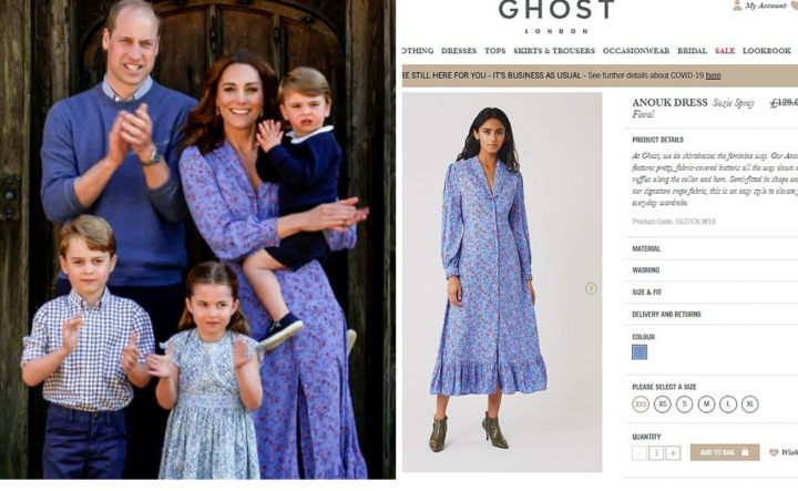 Kate Middleton et sa robe Ghost London - Montage Flair