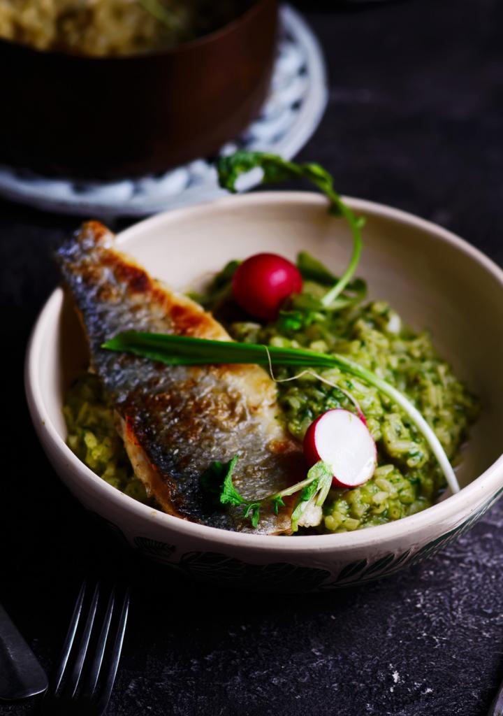 groene havermout met pesto en boerenkool