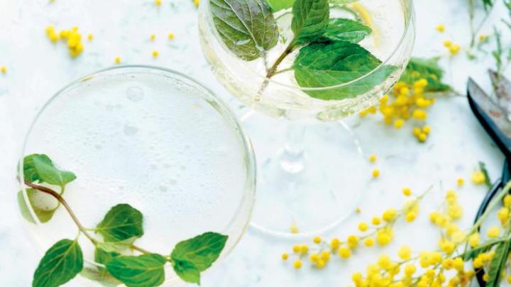 Champagne et sirop verveine-menthe Champagne et sirop verveine-menthe