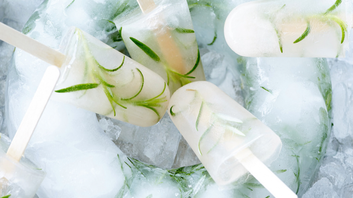 Originele aperitief: Frozen cocktail van gin en rozemarijn Originele aperitief: Frozen cocktail van gin en rozemarijn