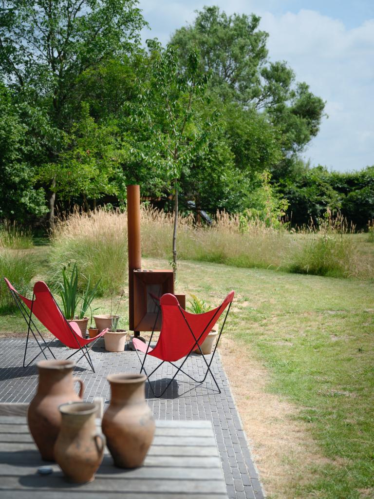 terrasse brique sur champs