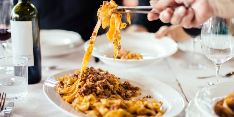 pasta op restaurant