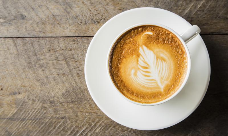 Coffee with white cup.