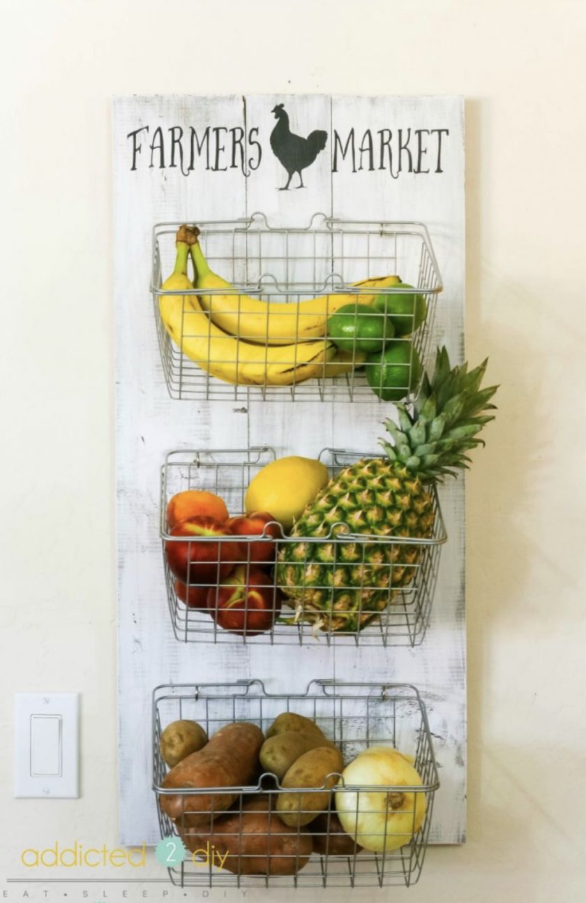 zwaar Raad eens Gymnastiek DIY: wandrek om groenten en fruit te bewaren - Libelle